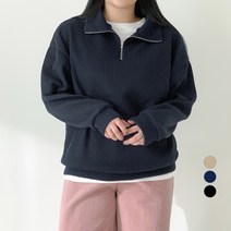 102102 여성용 루즈핏 반집업 니트