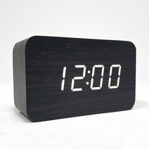김용석생활연구소 LED 베이직 우드 탁상시계, 블랙