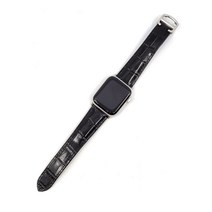 팔마켓 악어패턴 가죽 디버클 스트랩 38 / 40 / 41mm, 블랙