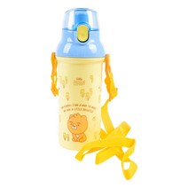 릴팡 리틀프렌즈 원터치 어깨끈 물통 라이언, 혼합색상, 450ml