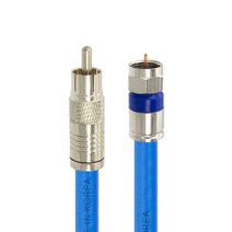 솔탑 고급형 RCA TO RF 5C 압착 방수 TV 동축 콤보 케이블 블루 5m, SOLTOP-793