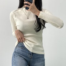 오오엘 여성용 골지 슬림 트임 몰리반폴 니트