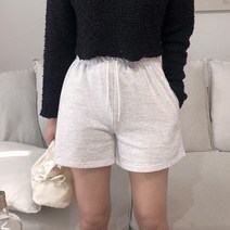 여성용 트레이닝 면 밴딩 반바지 팬츠