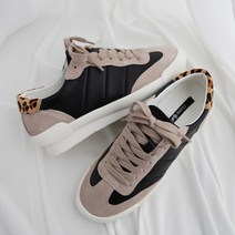 파이 여성용 송치 배색 호피 스니커즈 3.7cm P145