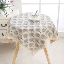 빈테리어 라운드 패턴 식탁보 사각, 08, 60 x 60 cm