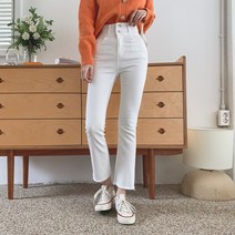 시크블랙 여성용 아웃업롤 부츠컷 슬림 데님투버튼팬츠 cppt8711k1b