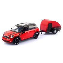 MOTORMAX 1:24 레프리카 미니쿠퍼 S 컨트리맨 트레일러 자동차 모형 MTX797615RE, 레드