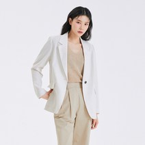 미쏘 여성용 린넨 테일러드 일자핏 싱글 자켓