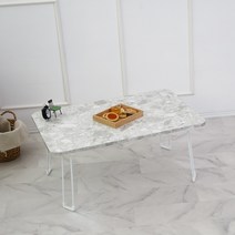 LPM 까리노 마블 대리석 접이식 테이블 720 x 480 x 305 mm, 페블그레이