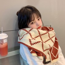 쉐어몰 네트워크 그물 패턴 니트 목도리