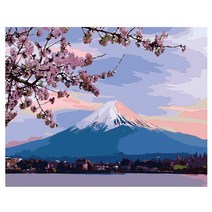 로디즌 명화 그리기 DIY 세트 40 x 50 cm, 벚꽃 성층화산