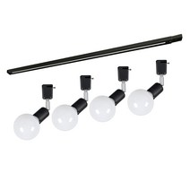 원하 레일 1m + LED 자유봉 4구 볼구 숏타입 주광색 세트, 블랙
