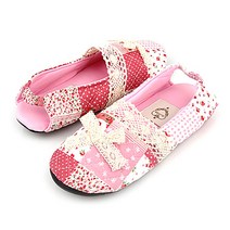 겨울 로맨틱 퀄트 실내화, 핑크