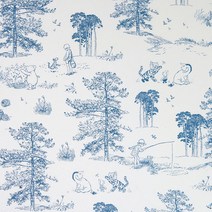 더블라썸 코튼빌 대폭 면원단 20수 바이오워싱 디즈니 푸우 포레스트 뜨왈, 블루