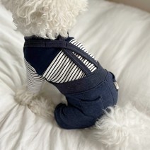 그루밍독 반려동물 기모 멜빵 바지, 네이비