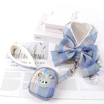 강아지 나시형 리본 하네스 세트 XS, 8 빙하블루 스낵팩, 1세트