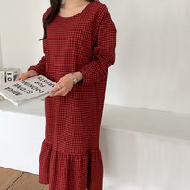 지금처럼 체크 임산부 원피스