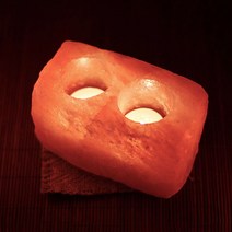 심플앤글로우 히말라야 수정 암염 감성 미니 캔들 홀더2구, 혼합색상