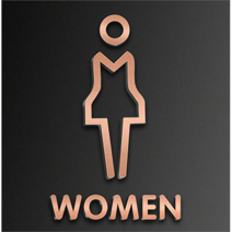 카페 화장실 도어사인 여자 표지판 03 로즈골드, 1개, TOILET