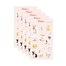 쁘띠팬시 펜슬래빗 디자인 스티커 PD819, 혼합색상, 5개