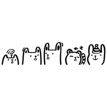 루키마켓 빼꼼 웅성웅성 차량용 스티커, 블랙, 1개