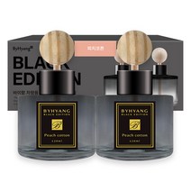 바이향 블랙에디션 카 디퓨저 120ml, 2개, 피치코튼