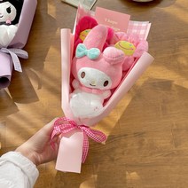 데이앤모어 미니 산리오 스마일꽃 2송이 + 인형 꽃다발 세트, 마이멜로디(인형)