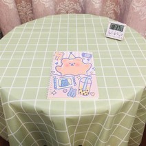 프랑온드 체크 모던 식탁보 테이블보 원형 캠핑 홈카페 식탁보, 그린, 60 x 90 cm