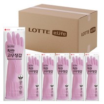 롯데이라이프 착한 고무장갑 대, 핑크, 대(L), 100개