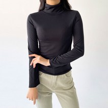 플랜데이 여성용 미니멀 베이직 속기모 히트텍 목폴라