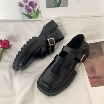 심플버클 스퀘어 로퍼 여성단화 GH35_RD_676