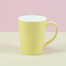 해피정 브이 머그컵 350ml 무광, 옐로우, 1개