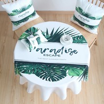 알럽홈 원형 인테리어 방수 식탁보 나뭇잎, 혼합색상, 60cm