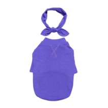 도기스타 반려동물 데일리 티셔츠 + 스카프 세트, 청보라