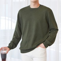 플레이즈 남성용 기본 라운드넥 니트 티셔츠