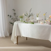 코티지 양면 TPU 광목 방수식탁보, 퓨어화이트, 180 x 150 cm