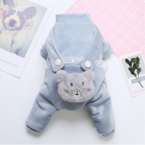 반려견 벨벳 멜빵 올인원, 블루