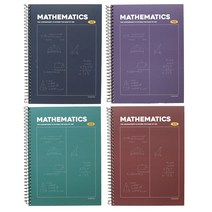 핑크풋 3000 센터 수학 연습장 4종 세트, 네이비, 퍼플, 그린, 버건디, 1세트