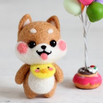 Healingcare 펠트 실 바늘 DIY 세트, 1세트, 28 아기 시바 이누