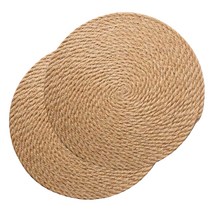 마켓감성 린넨 짚 테이블매트 2p, 36cm