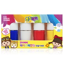 엔비베베 아동용 페이스 페인팅 만들기 세트, 파란색, 흰색, 빨간색, 노란색, 1세트