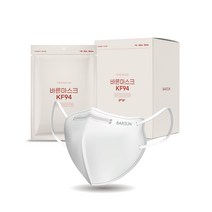 바른 새부리형 마스크 대형 KF94, WHITE, 1개, 50개입