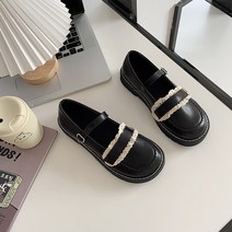 스타 여성용 레이스 포인트 둥근 로퍼