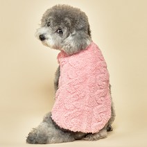 도그아이 강아지 털 꽈배기 티셔츠, 핑크