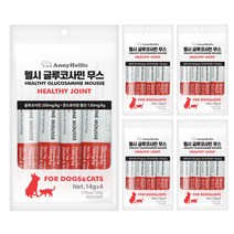 애니홀릭 헬시 글루코사민 무스 건강보조제 14g x 4p, 치킨 + 연어 혼합맛, 5개