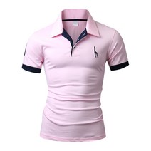 해리슨 남성용 기린자수 반팔 카라티 MD1080