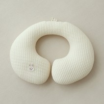 쉐베베 유아용 모달 와플 유모차 목쿠션, 쉐빗 화이트 + 아이보리