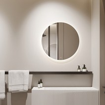 에코픽 LED거울 5T 원형 3색 간접조명 지름 600mm, 은색