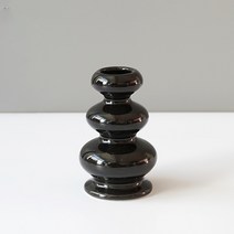 심플앤글로우 가정용 파티 인테리어 촬영 감성 도자기 캔들 홀더 도너츠, 블랙
