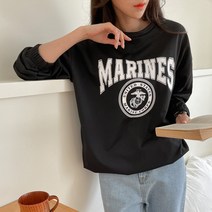 디어로라 여성용 마린 라운드 데일리 시보리밴딩 맨투맨